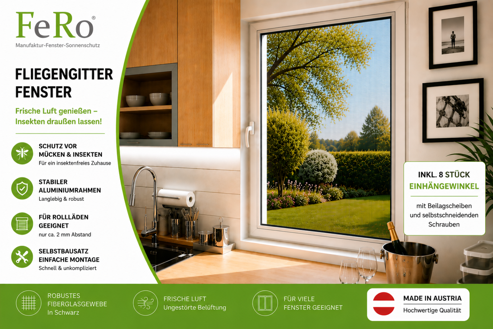 Fliegengitter für Fenster